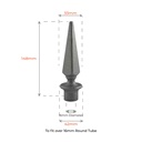 Aluminium Spear: Pyramid Female to fit over 16mm Round Tube