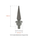 Aluminium Spear Top Fence/Picket Jack male 20 mm Square