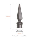 Aluminium Fence Spear: Knight Female to fit over 16mm Round Tube