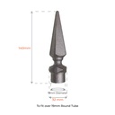 Aluminium Fence Spear: Knight Female to fit over 19mm Round Tube