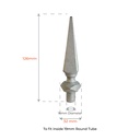 Aluminium Fence Spear: Knight Male to fit inside 19mm Round Tube