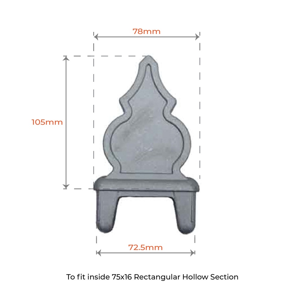 Aluminium Spear Windsor 75x16mm