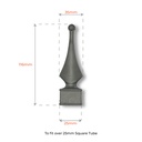 Aluminium Fence Spear: Jasmine Female to fit over 25mm Square