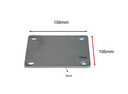 Steel Rectangular Base Plate 150x105x5mm 4 holes -Zinc plated 