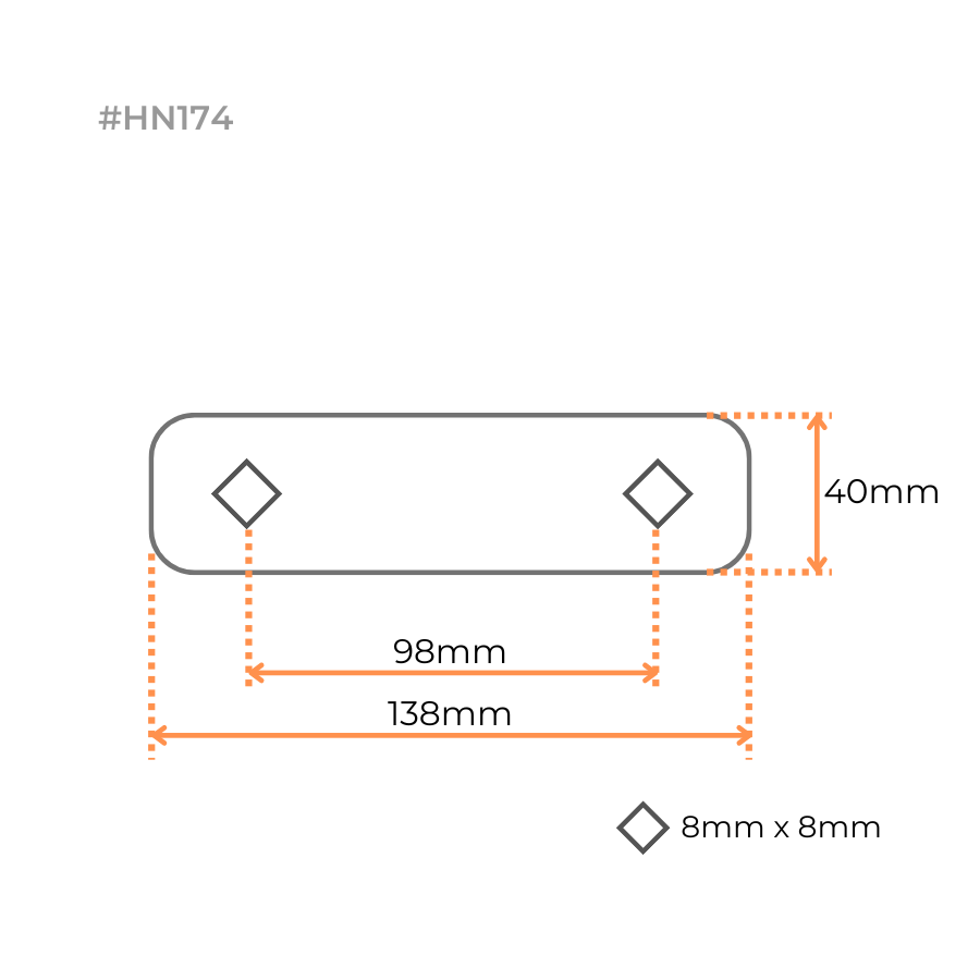 Hot Dip Galvanized Back Plate (125x40x5mm, Diamond Hole) - Plate Only