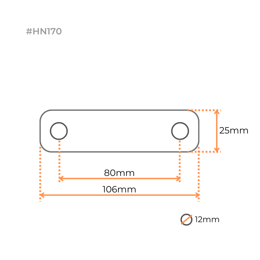 Hot Dip Galvanized Back Plate (98x25x5mm) - Plate Only