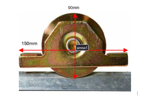 Sliding Gate Wheel/Rollers for U Groove 90mm Internal - Double Bearing