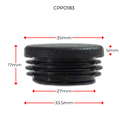 Plastic Round Cap 35 mm (1-3mm)