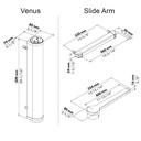 Locinox VENUS Motorised Gate Closer with Sliding Arm for Pesdestrian Swing Gates - Black