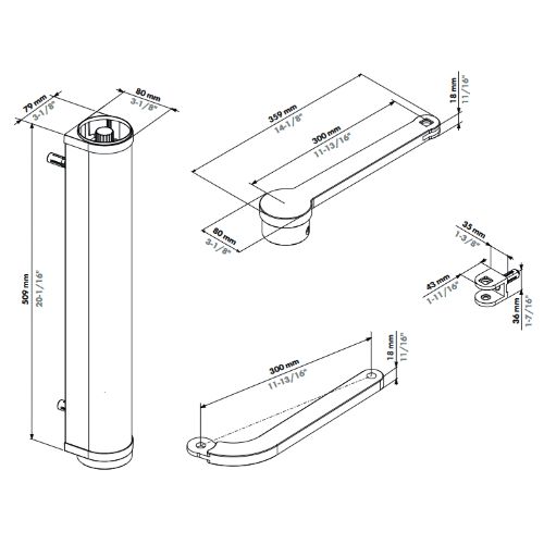 Locinox VENUS Motorised Gate Closer with Articulated Arm for Pesdestrian Swing Gates - Black