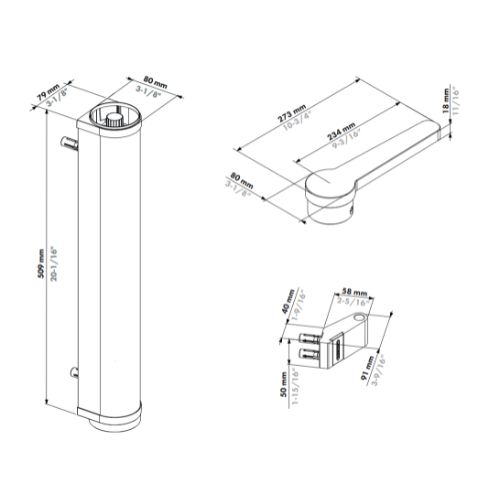 Locinox VENUS Motorised Gate Closer with Compact Arm for Pesdestrian Swing Gates with 180° Hinges - Black