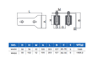 Sliding gate Top Guide Holder 200x100mm with 2 rollers 76x50mm