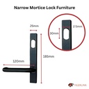Lockton Stainless steel inflame Swing Gate Lock 23 MM BACKSET  -Matt Black Handle Kit