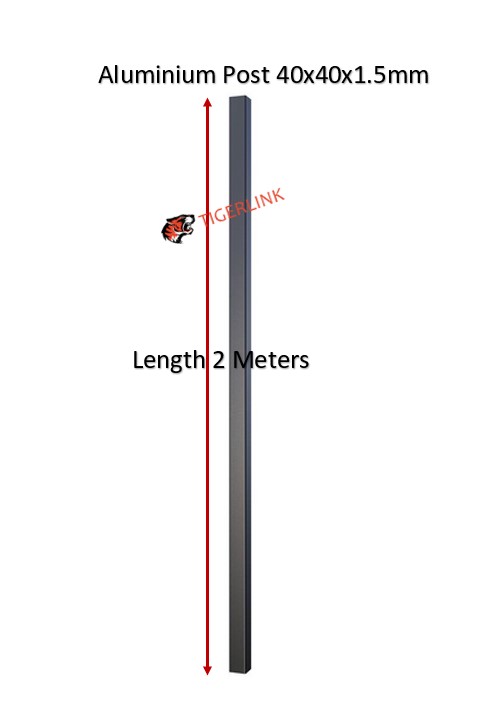 Aluminium Inground Tube RHS 40x40x1.5mm x 2000mm Mill Finish  ( Pick up or arrange delivery )