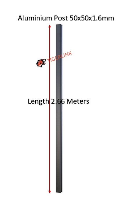 Aluminium Tube RHS 50x50x1.6mm x 8000mm Mill finish (Pick up or arrange delivery)