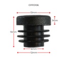 Plastic Round Cap 13mm OD (0.8-2mm)