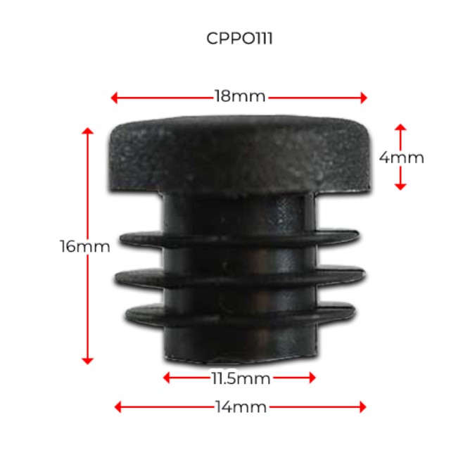 Plastic Round Cap 18 mm (2.5-3.5mm)