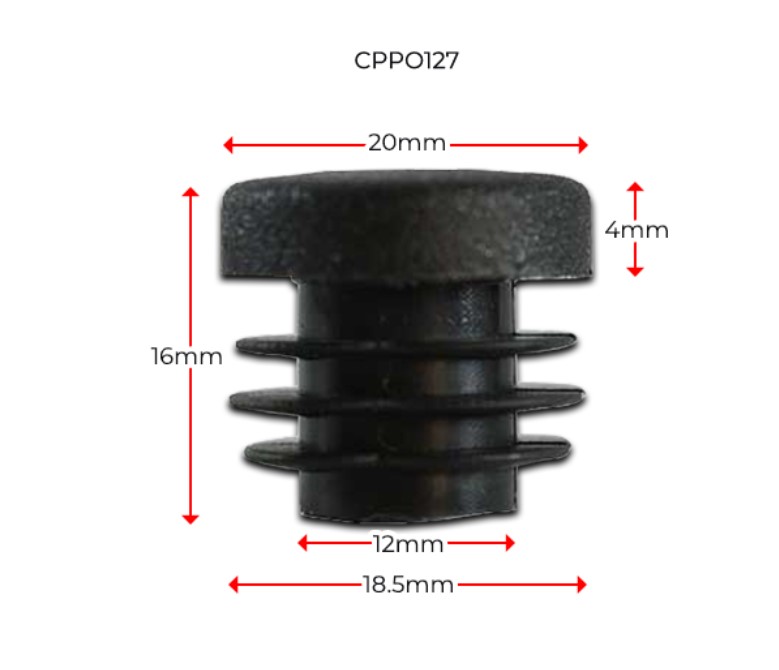 Plastic Round Cap 20mm (0.8-2mm) 