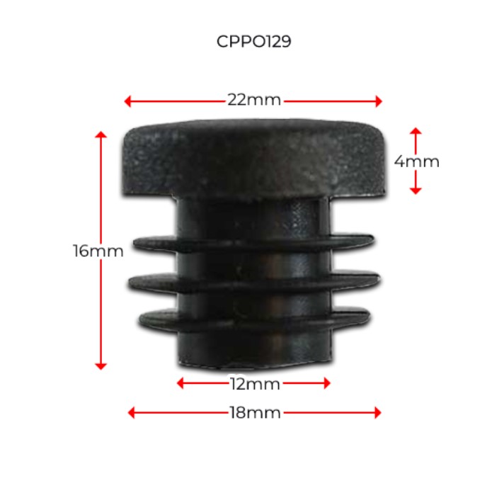 Plastic Round Cap 22mm (1.8-3.5mm)