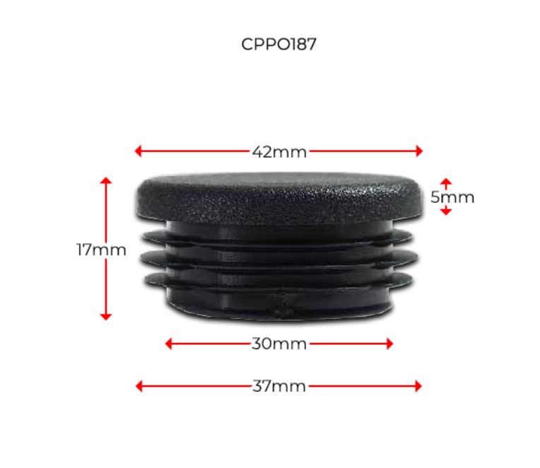 Plastic Round Cap 42mm (3-5mm)