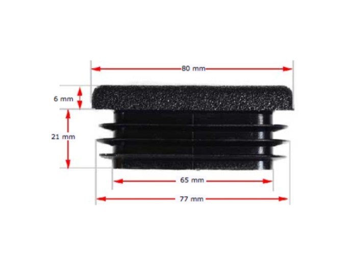 Plastic Square Cap 80x80mm (2-4mm wall thickness)