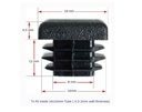 Plastic square cap 18x18mm (1.5-3mm wall thickness)