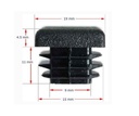 Plastic square cap 19x19mm (1.2-2.9mm wall thickness)