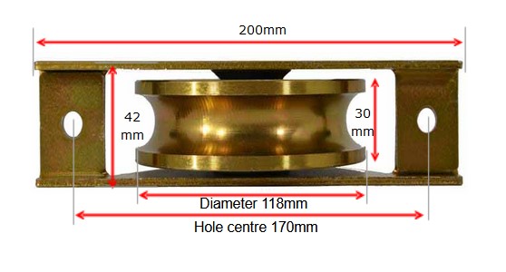 Sliding Gate Wheel/Rollers for U Groove 120mm internal Double 