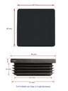 Plastic square cap 40x40mm (1-3mm wall thickness)