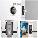 5-in-1 Smart Black Digital Electronic Door Lock with Handle – Keys, Fingerprint, Keypad, IC Card, and App Access