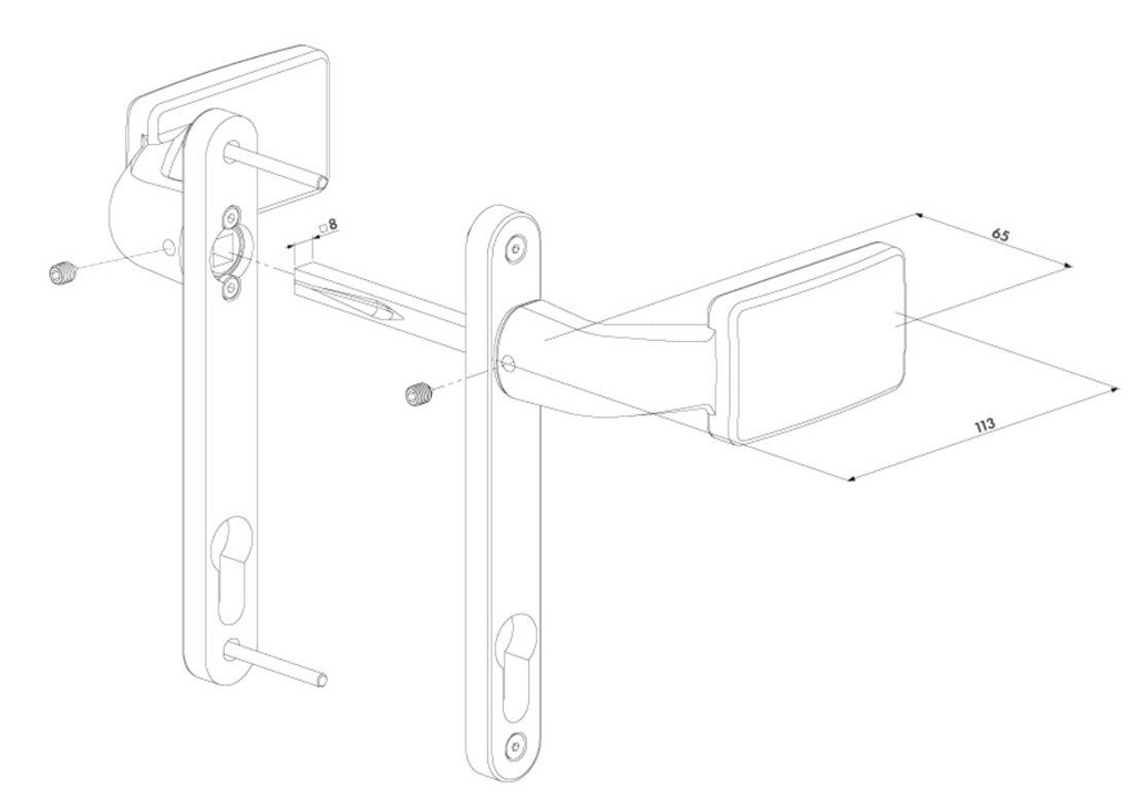 Gate Handle Aluminium with fixed  and/or rotating operation Locinox 3006FIX