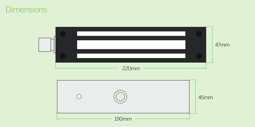 Electromagnetic Lock 280Kg force - Weather Proof 