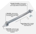 Stainless Steel 304 Heavy Duty Self Closing Spring Coil Gate Closer 360mm