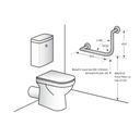 Stainless Steel Grab Rails (Ambulant) 450mm x 450mm, suits left or right hand