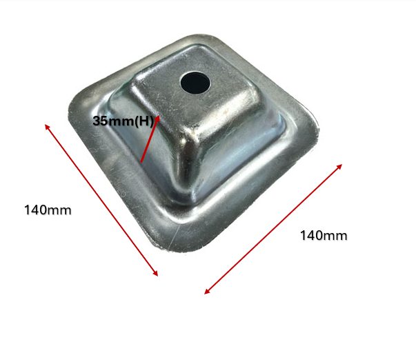 Industrial feet 2.5mm steel Pallet Feet 130 SQ Zinc Finished