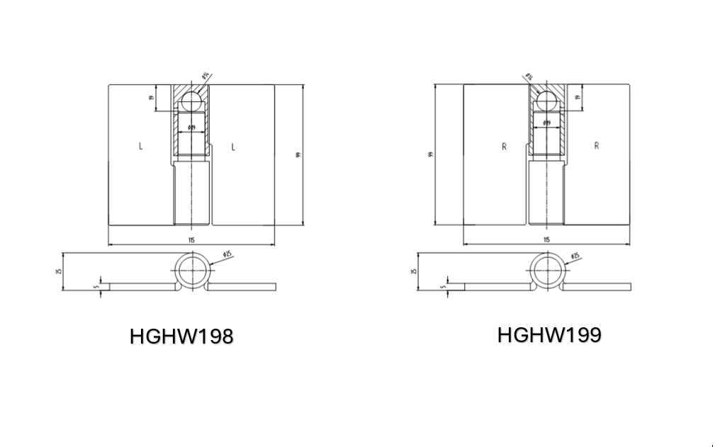 Heavy Duty  Industrial Weld to Weld Prison Hinge 19 mm RH / pair