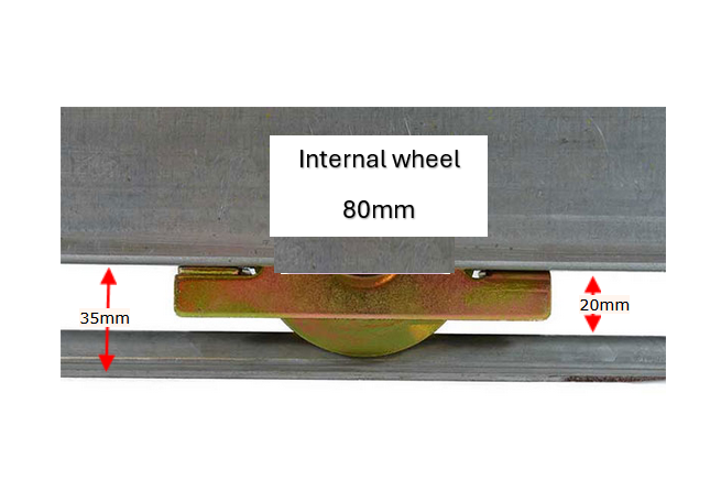 Sliding Gate Wheel for U Groove  80mm Internal -Double Bearing