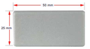 Plastic Rectangular White Cap 50x25mm (0.8-3mm)