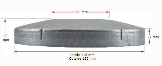 Galvabond Steel Round Cap 115mm (100NB) 