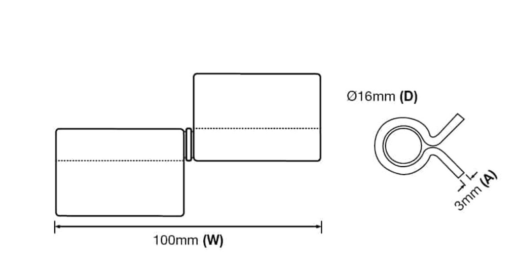 Swing Gate Weld to Weld Flag Hinge 16mm - Zinc plated/ Each