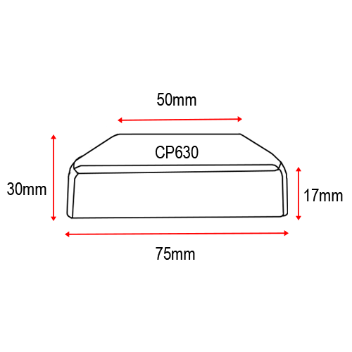 Steel Rectangular End Cap 75x50mm