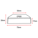 Steel Rectangular End Cap 75x50mm