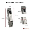 Lockton Oval Insert Mortice Lock - Complete Kit - 50x50 Frame, 23mm Backset, Silver - For Swing Gates