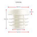 Plastic Round Cap 16mm (0.8-2mm) - White