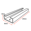Steel Sliding block holder 250x80mm White