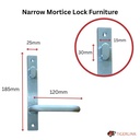 Lockton ENTRANCE Kit Oval Insert Mortice Lock - Complete Kit - 50x50 Frame, 23mm Backset, Silver - For Swing Gates