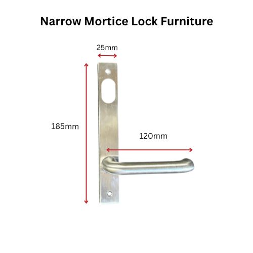 Lockwood Insert Mortice Lock Handle - Oval, 3582/3782, Internal Plate, Marine Grade - Stainless Steel in Satin Chrome Silver