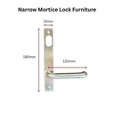 Lockwood Insert Mortice Lock Handle - Oval, 3582/3782, Internal Plate, Marine Grade - Stainless Steel in Satin Chrome Silver