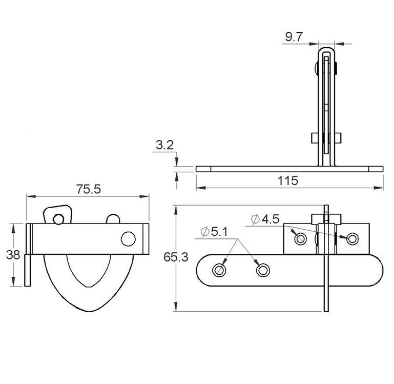 Swing Gate D-Latch and Striker Horizontal bolt- Black