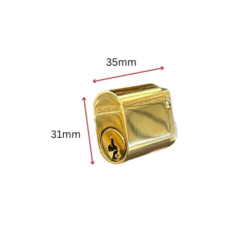 Oval Key Barrel, 35mm Half Cylinder, Keyed Different - Brass